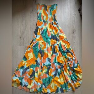Abel the Label Anthropologie Kelissa Colorful Strapless Maxi Dress Size XS